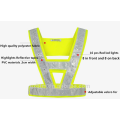 Hot sale outdoor 100% polyester fluorescent yellow unisex led reflective safety vests from china factory